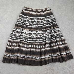 Vtg Just Class Maxi Skirt Sz Large Cotton Chocolate Brown Tie Dye Gauze Peasant